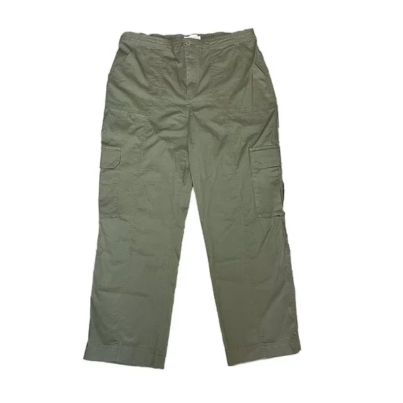 Abercrombie & Fitch Women's Relaxed Cargo Pants Olive Green Size 33/16 - Picture 4 of 8